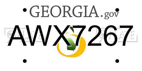 AWX7267 Georgia License Plate