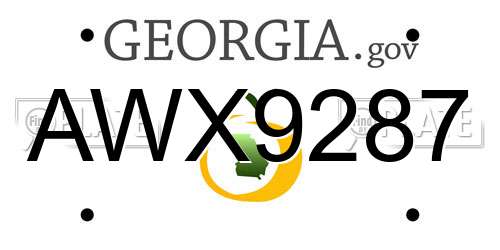 AWX9287 Georgia License Plate