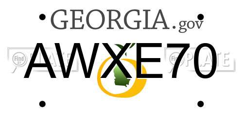 AWXE70 Georgia License Plate