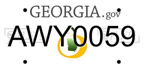 AWY0059 Georgia License Plate