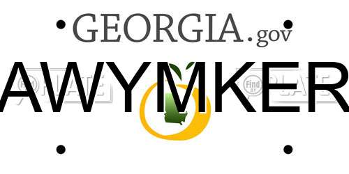 AWYMKER Georgia License Plate