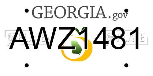 AWZ1481 Georgia License Plate