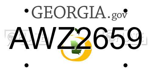 AWZ2659 Georgia License Plate