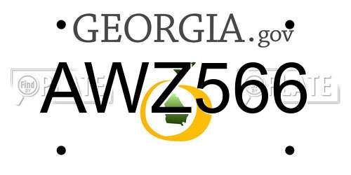AWZ566 Georgia License Plate