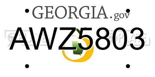 AWZ5803 Georgia License Plate