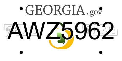 AWZ5962 Georgia License Plate
