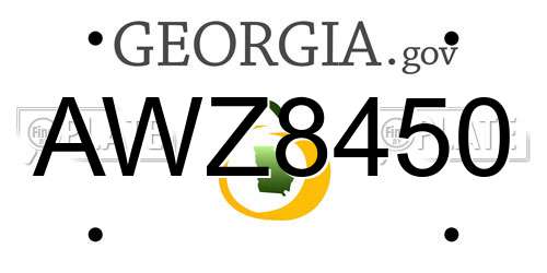 AWZ8450 Georgia License Plate