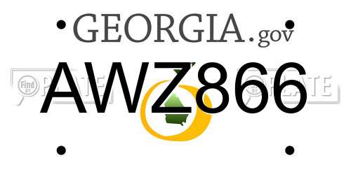 AWZ866 Georgia License Plate