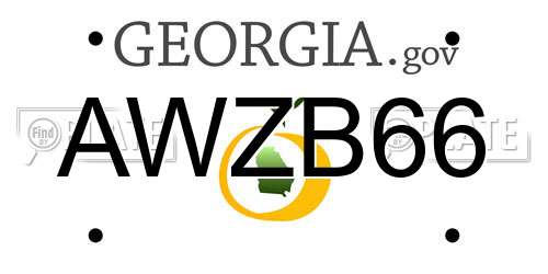 AWZB66 Georgia License Plate