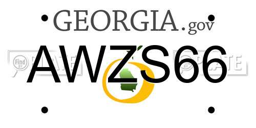 AWZS66 Georgia License Plate