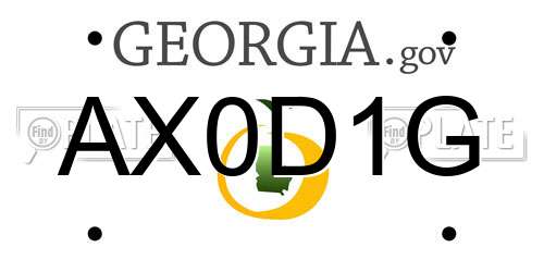 AX0D1G Georgia License Plate