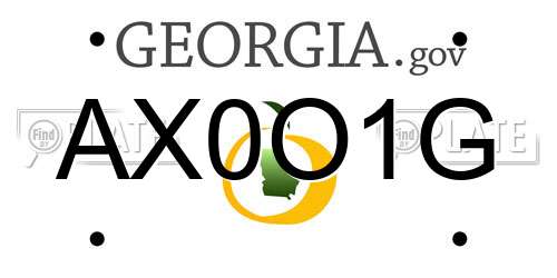 AX0O1G Georgia License Plate