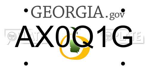 AX0Q1G Georgia License Plate