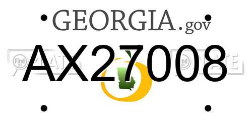 AX27008 Georgia License Plate