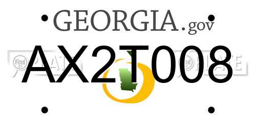 AX2T008 Georgia License Plate