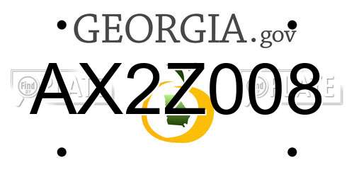 AX2Z008 Georgia License Plate