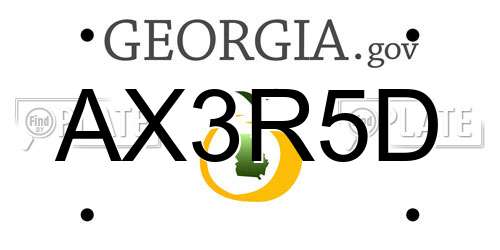 AX3R5D Georgia License Plate