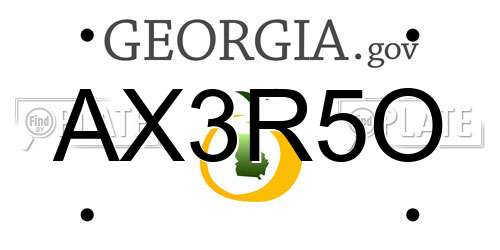 AX3R5O Georgia License Plate