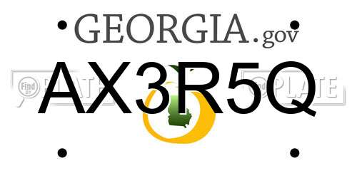 AX3R5Q Georgia License Plate