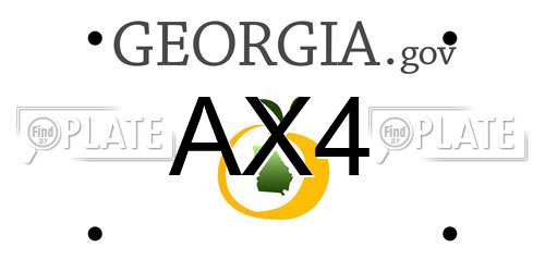 AX4 Georgia License Plate
