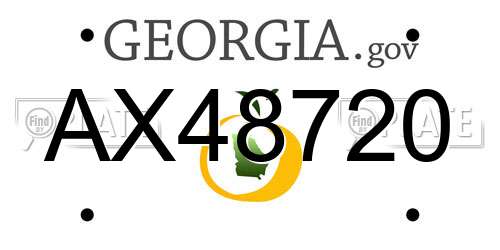 AX48720 Georgia License Plate