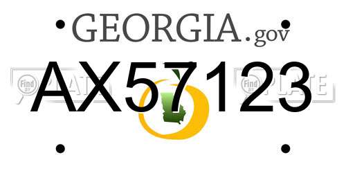 AX57123 Georgia License Plate