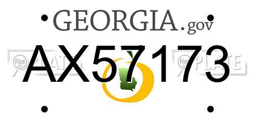 AX57173 Georgia License Plate