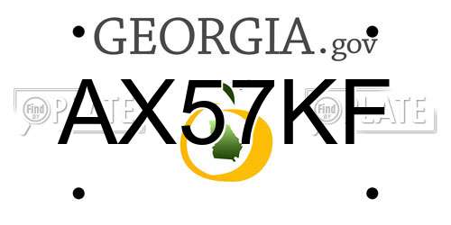 AX57KF Georgia License Plate