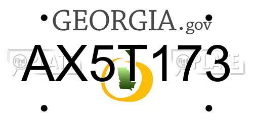AX5T173 Georgia License Plate