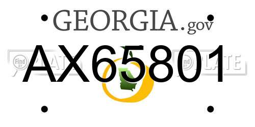 AX65801 Georgia License Plate