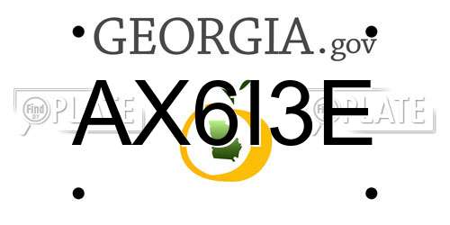 AX6I3E Georgia License Plate
