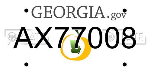 AX77008 Georgia License Plate