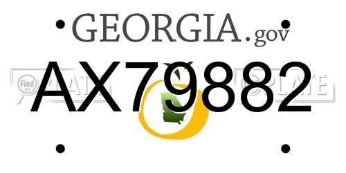 AX79882 Georgia License Plate