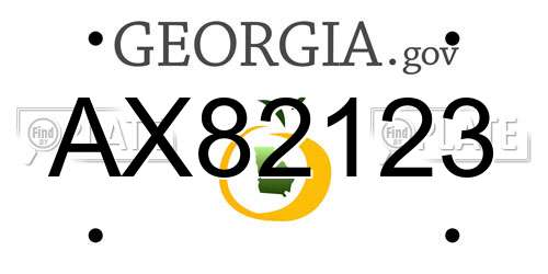 AX82123 Georgia License Plate