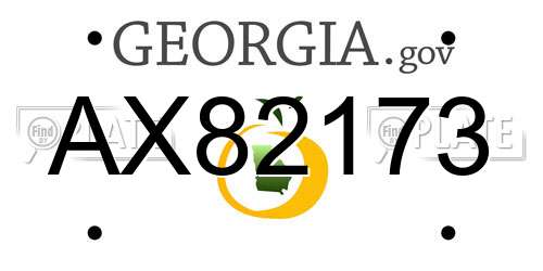 AX82173 Georgia License Plate