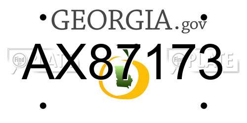 AX87173 Georgia License Plate