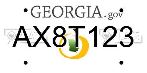 AX8T123 Georgia License Plate