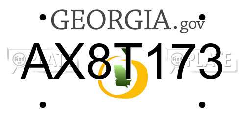 AX8T173 Georgia License Plate