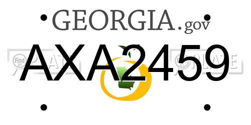 AXA2459 Georgia License Plate