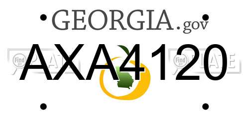 AXA4120 Georgia License Plate