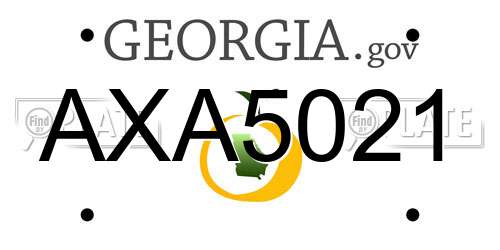 AXA5021 Georgia License Plate