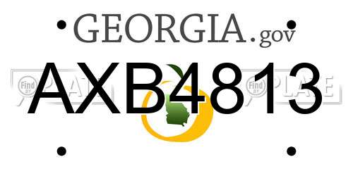 AXB4813 Georgia License Plate