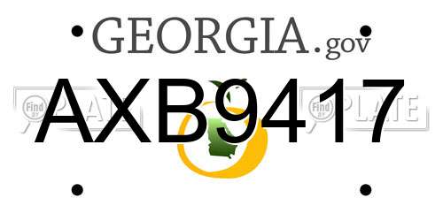 AXB9417 Georgia License Plate