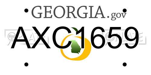 AXC1659 Georgia License Plate