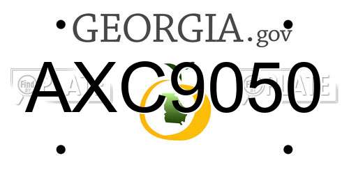AXC9050 Georgia License Plate
