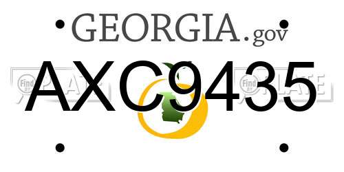 AXC9435 Georgia License Plate