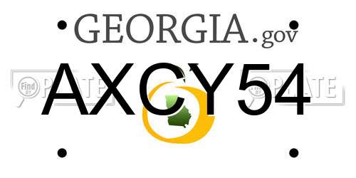 AXCY54 Georgia License Plate