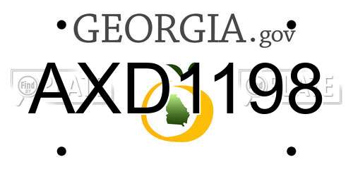AXD1198 Georgia License Plate