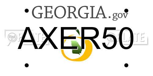 AXER50 Georgia License Plate