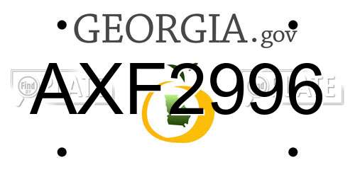 AXF2996 Georgia License Plate